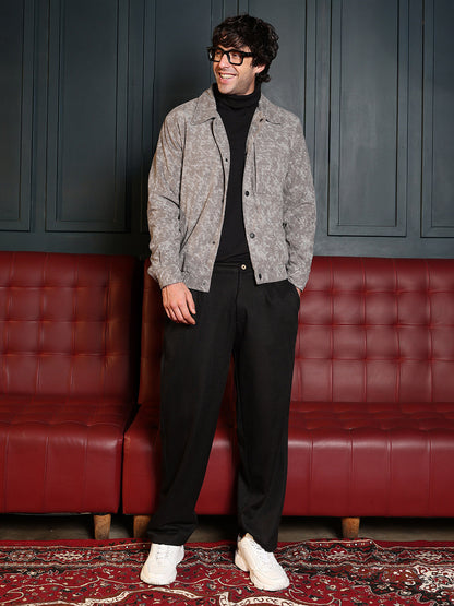 Faded-Corduroy Utility Bomber Jacket