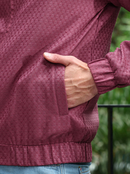 Gridveil-Jacquard Bomber Jacket
