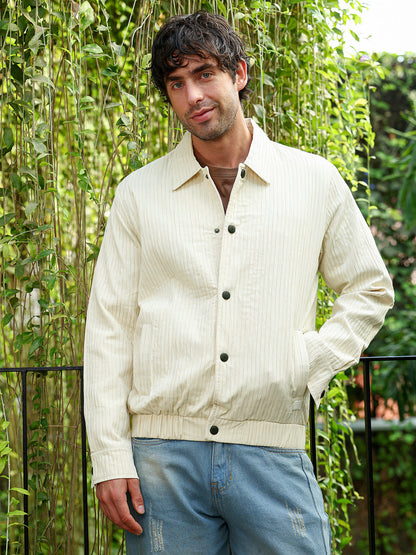 Lined-Tactile Bomber Jacket