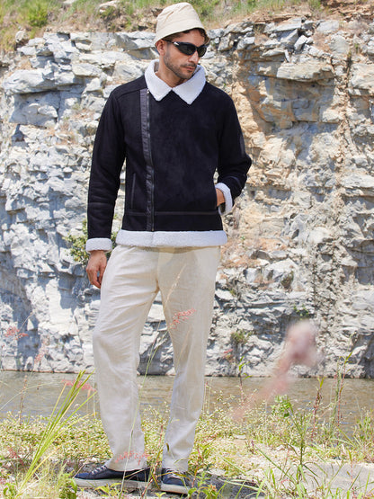 Fleece Lined Biker Jacket
