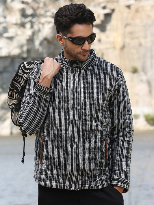Multitrack Striped Quilted Jacket
