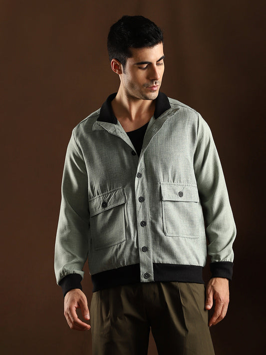 Tactile-Utility Bomber Jacket