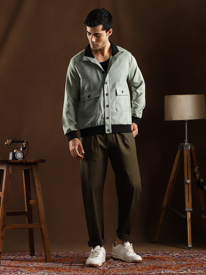 Tactile-Utility Bomber Jacket