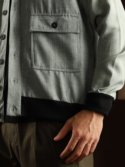 Tactile-Utility Bomber Jacket