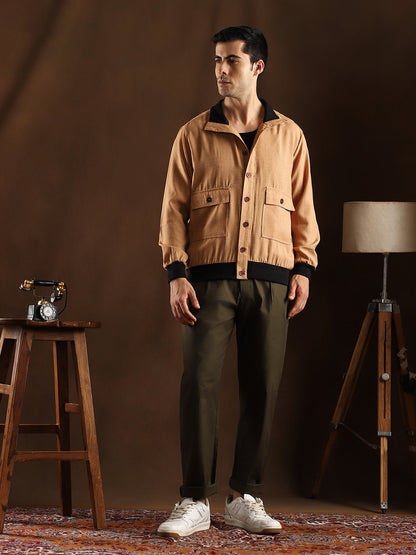 Tactile-Utility Bomber Jacket
