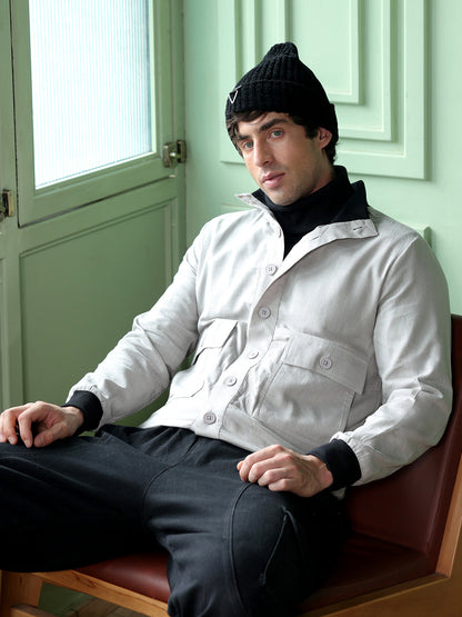 Tactile-Utility Bomber Jacket