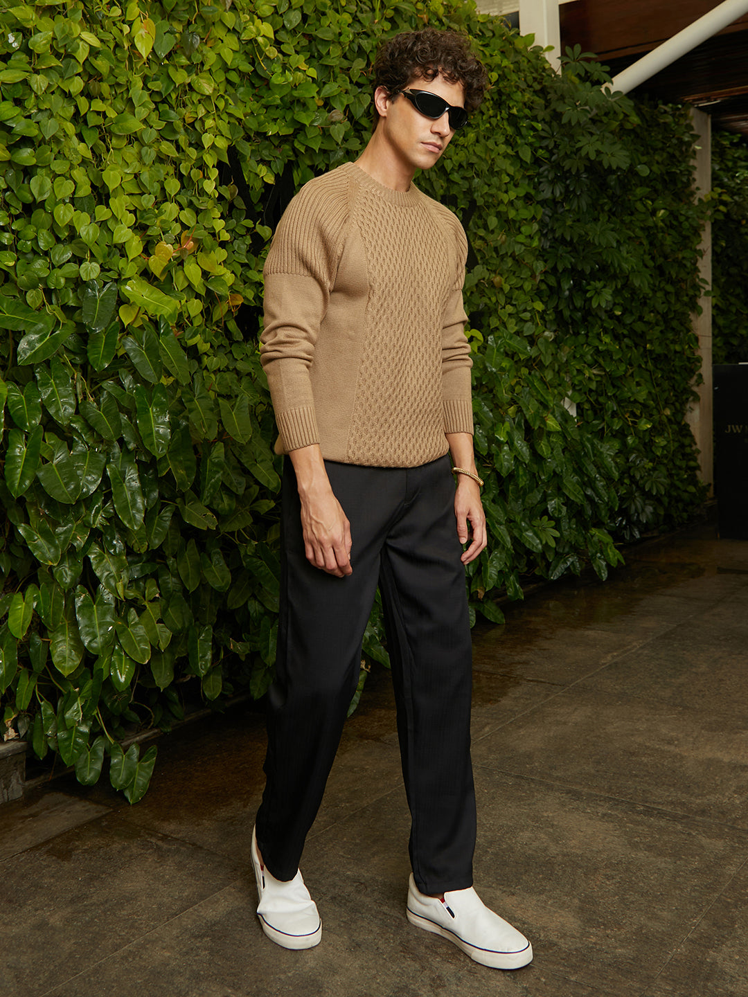 Hive-Knit Pullover Sweater