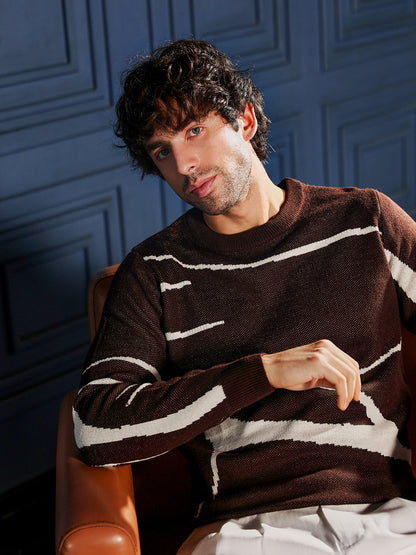 Mono-Abstract Pullover Sweater
