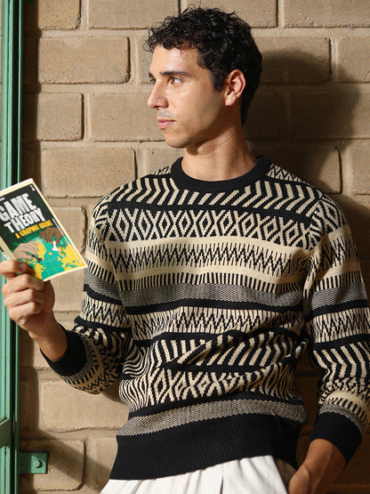 Scandi-Jacquard Pullover Sweater