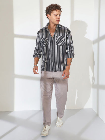 Multitrack Striped Oversized Shirt
