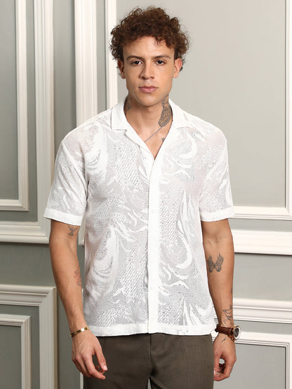 Patterned Oversized Shirt