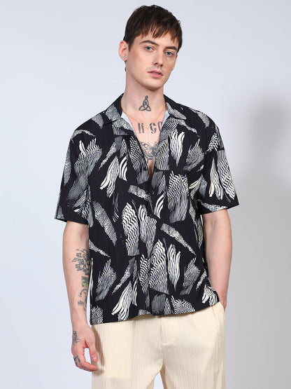 Oversized Foliage Lined Shirt