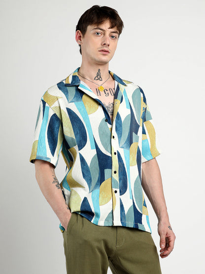 Oversized Abstract Curves Shirt