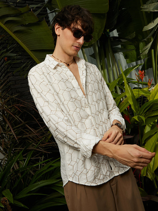 Hexagon-Lined Shirt