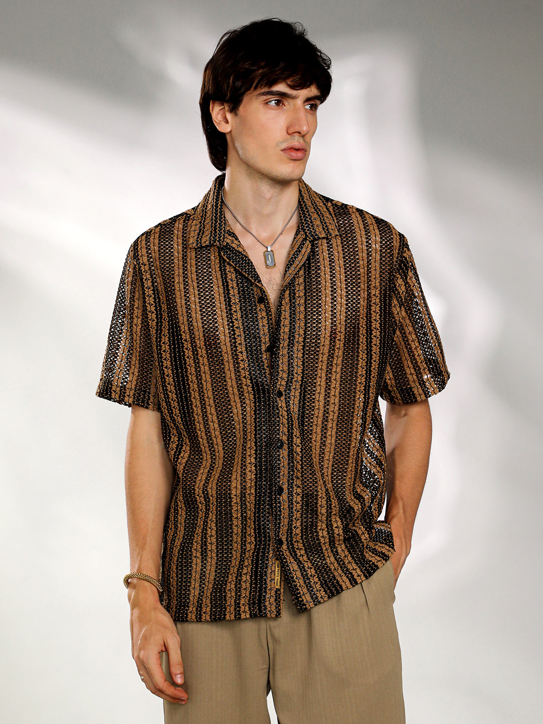 Multitrack Knit Oversized Shirt