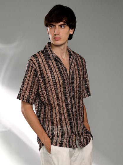 Multitrack Knit Oversized Shirt