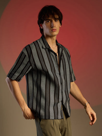 Woven Striped Oversized Shirt