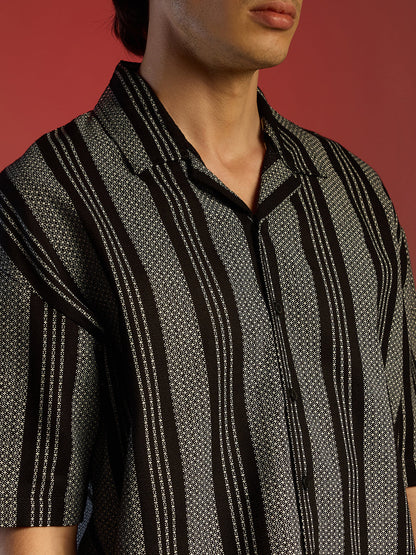 Woven Striped Oversized Shirt