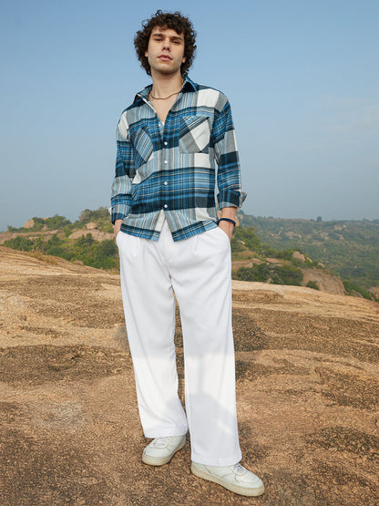 Plaid Utility Oversized Shirt