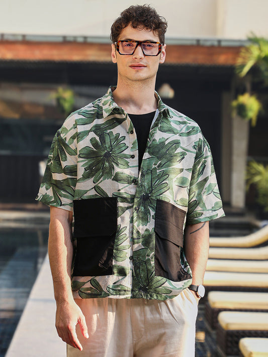 Flora-Stroke Oversized Shirt