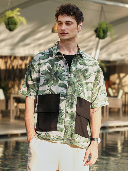 Flora-Stroke Oversized Shirt