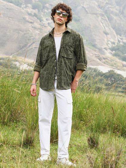 Faded Corduroy Oversized Shirt