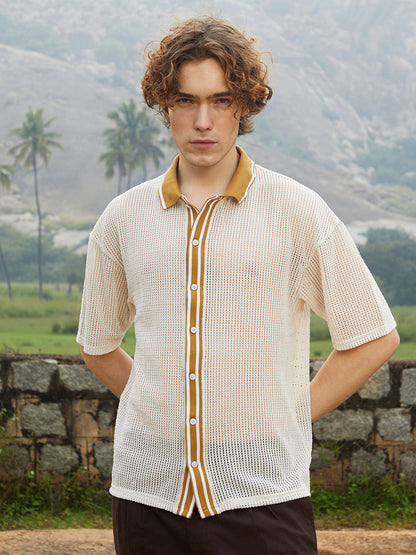 Retro-Knit Oversized Shirt