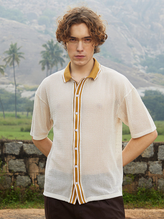 Retro-Knit Oversized Shirt