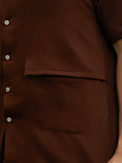 Solid Flap Oversized Shirt