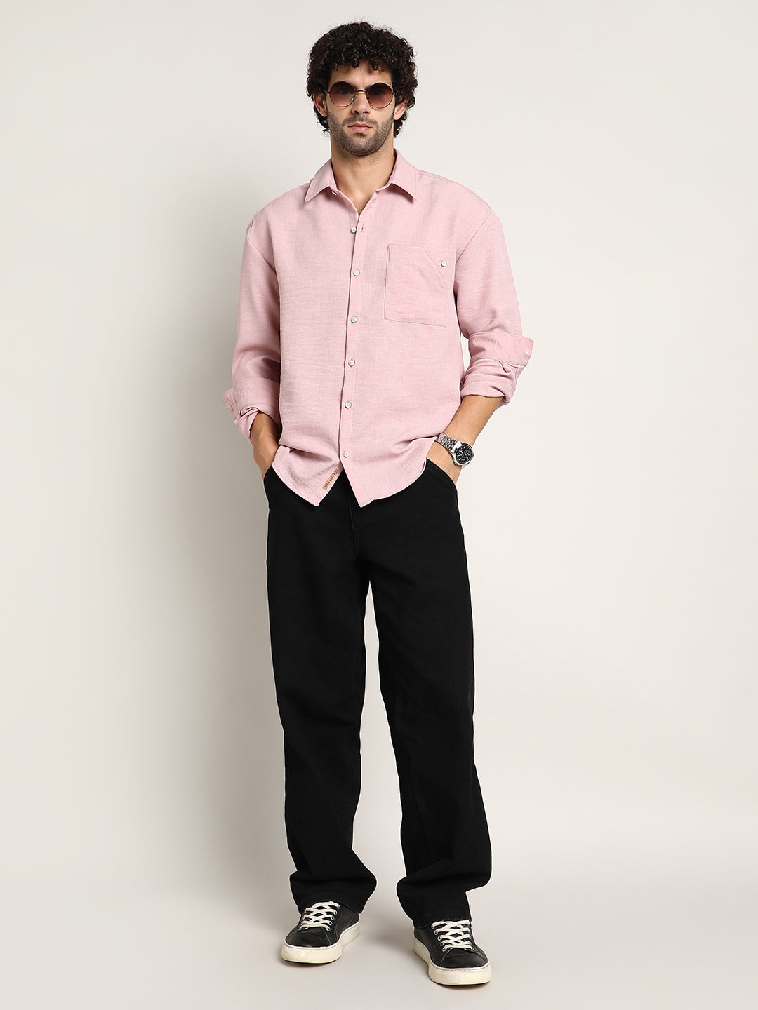 Modular Solid Oversized Shirt