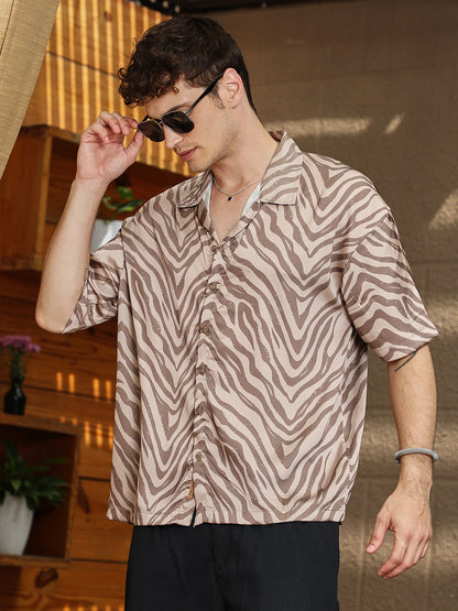 Zebra Satin Oversized Shirt