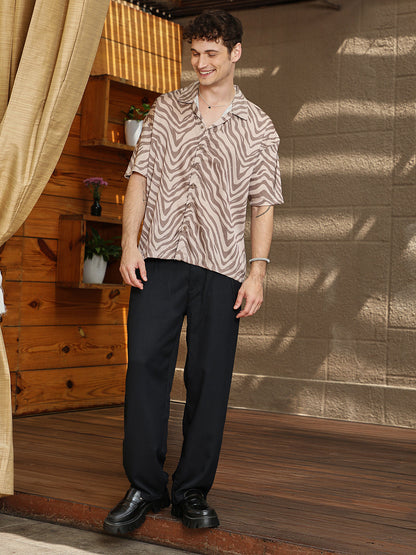 Zebra Satin Oversized Shirt