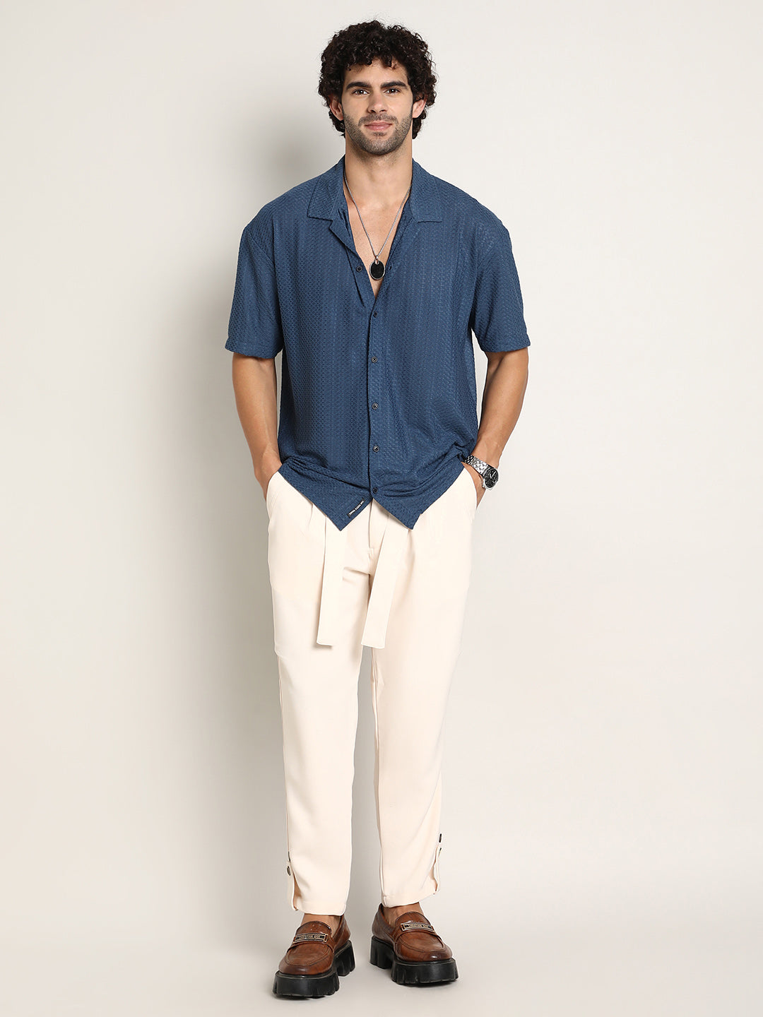 Zigzag-Helix Resort Oversized Shirt