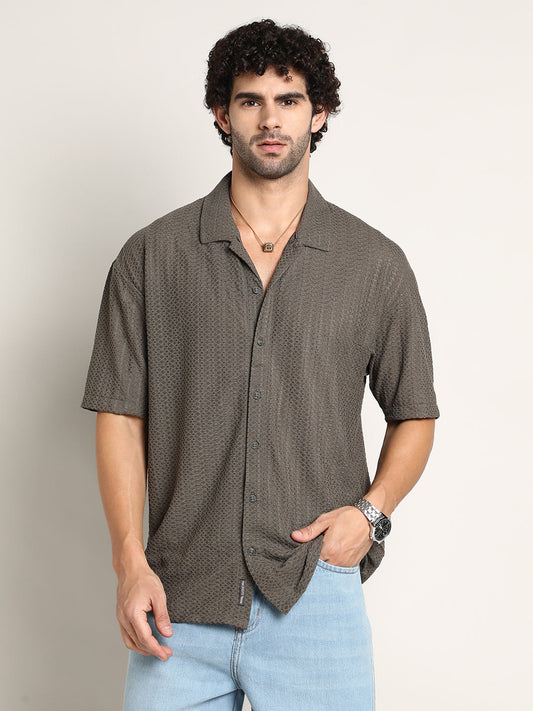 Zigzag-Helix Resort Oversized Shirt