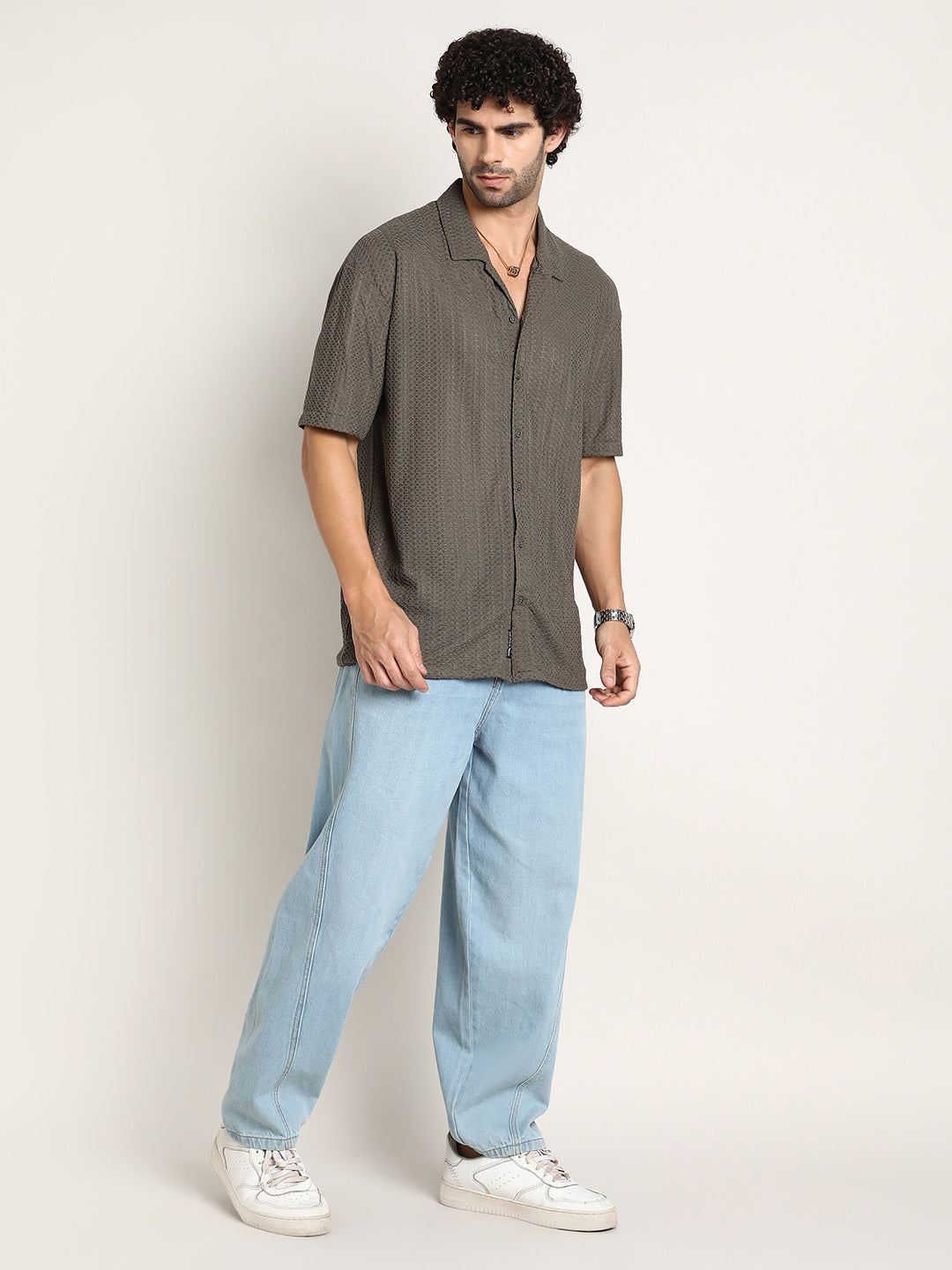 Zigzag-Helix Resort Oversized Shirt