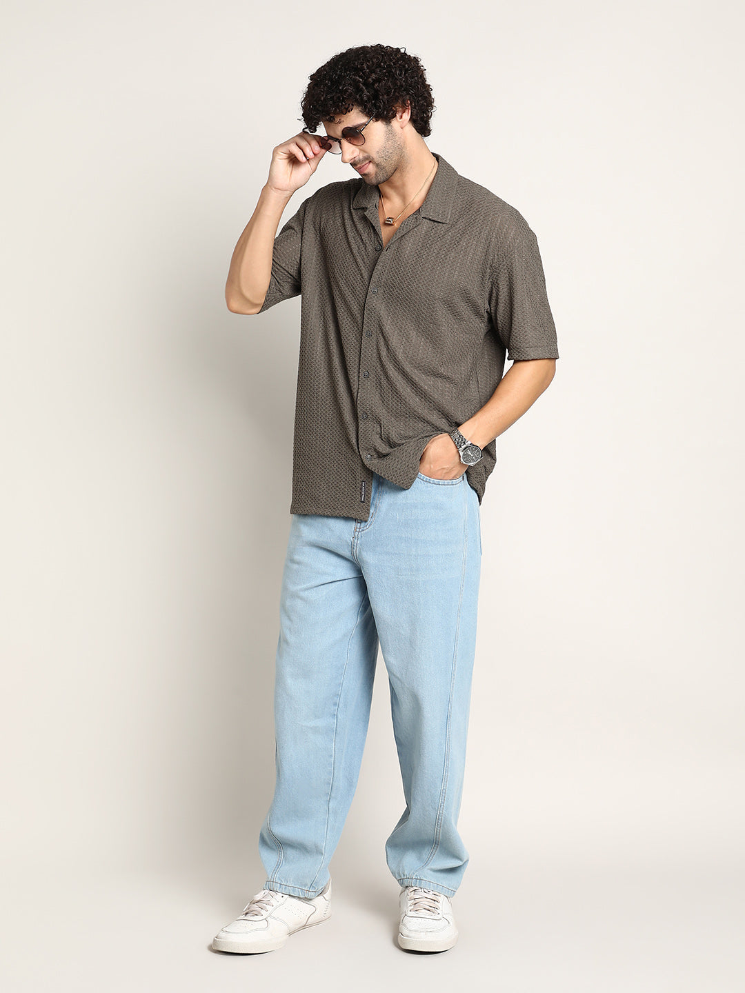 Zigzag-Helix Resort Oversized Shirt