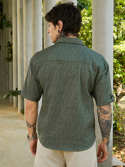 Aztec-Tactile Oversized Shirt