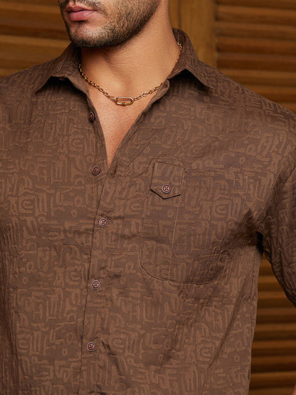 Aztec-Tactile Oversized Shirt