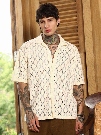 Argyle-Crochet Resort Shirt