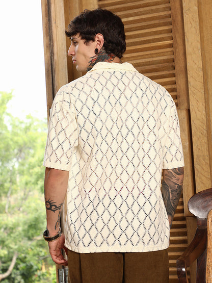 Argyle-Crochet Resort Shirt