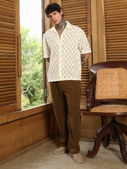 Argyle-Crochet Resort Shirt