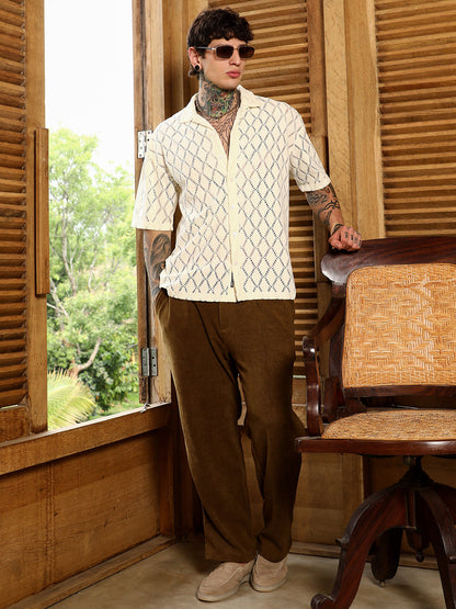 Argyle-Crochet Resort Shirt