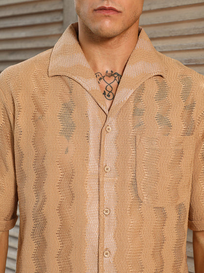 Swirl Open-Knit Shirt