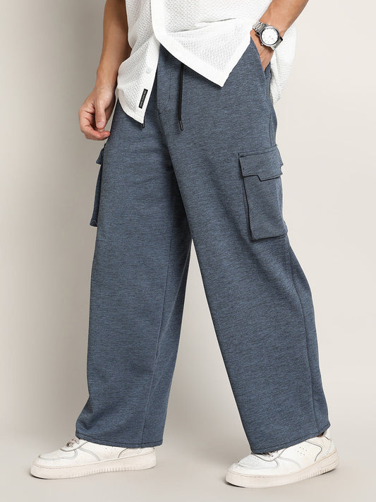 Heathered-Relaxed Cargo Trousers