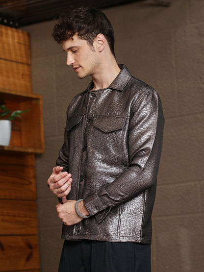 Metallic Utility Shacket