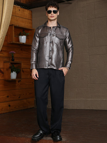 Metallic Utility Shacket