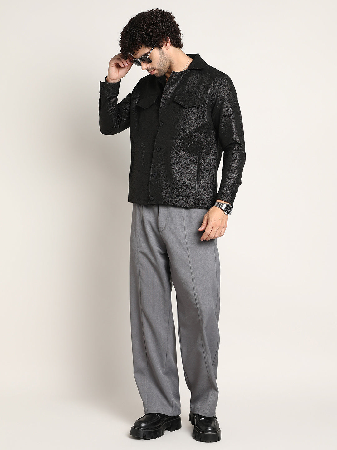 Metallic Utility Shacket