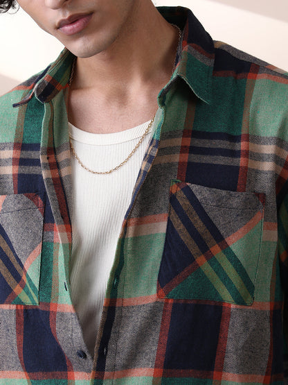 Plaid-Check Utility Shacket