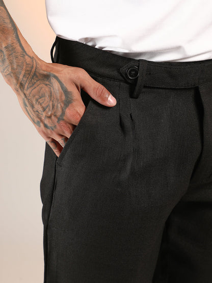 Solid Pleated Shorts