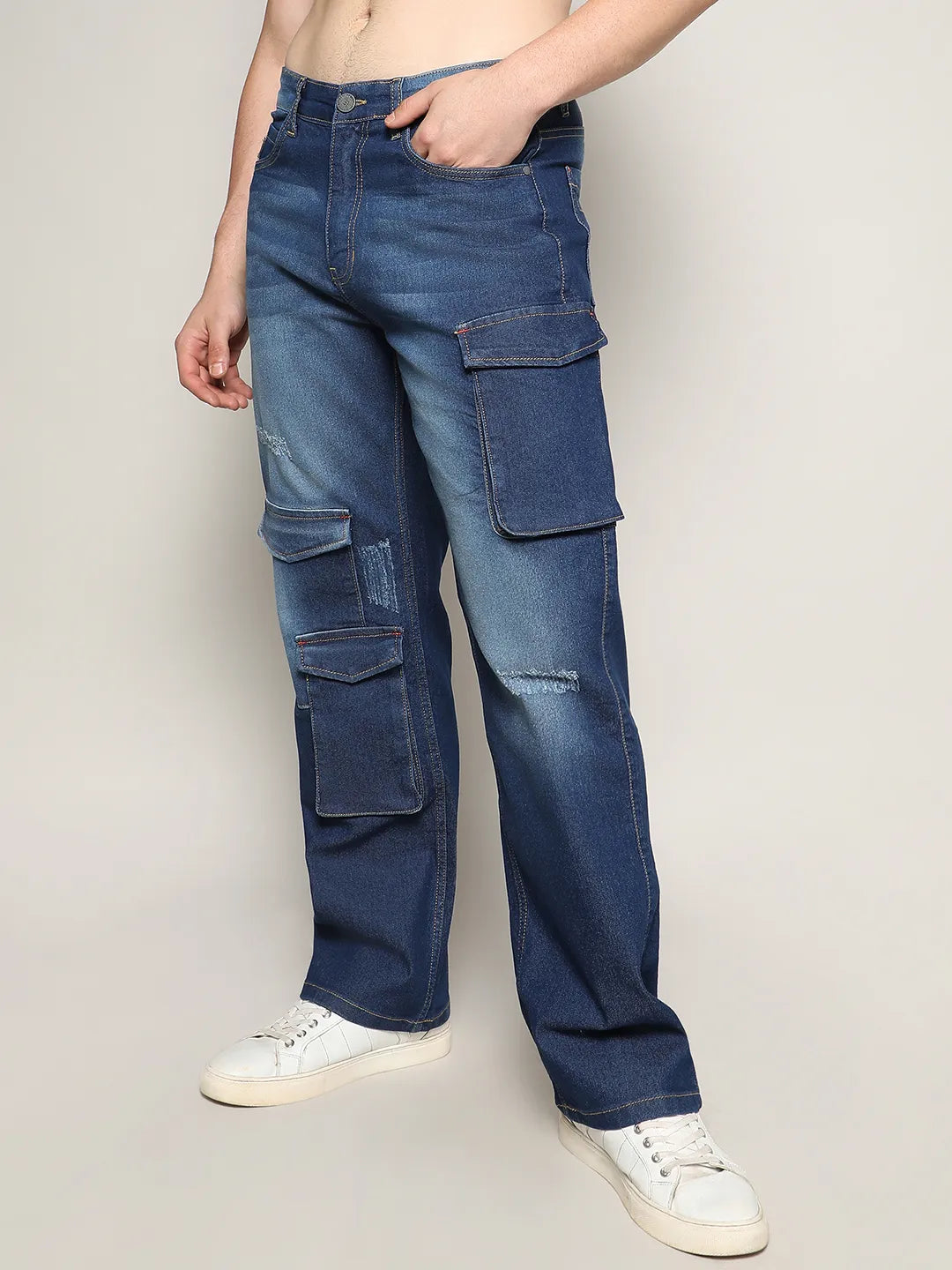 Utility Cargo Denim Jeans